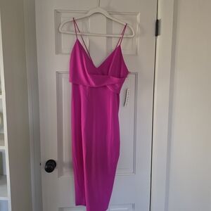 Fuchsia Spaghetti-Strap Slip Dress